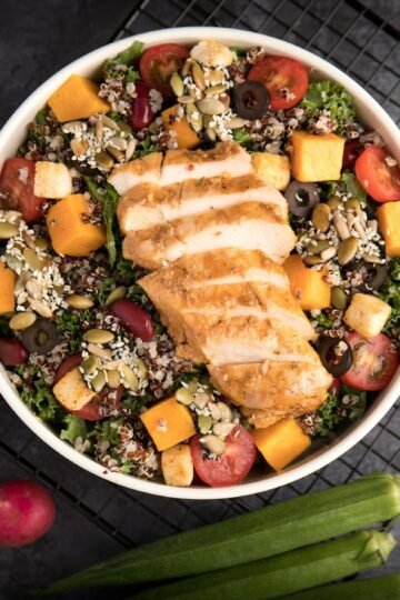 top view photo of food on top of baking rack