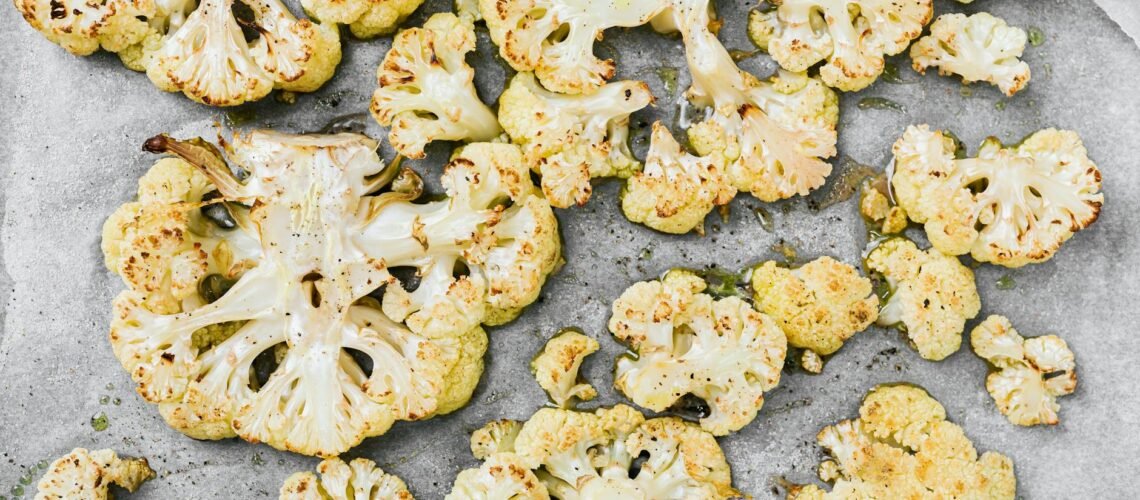 close up photo of baked cauliflower